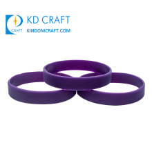 No minimum order bulk cheap custom logo purple color thick plain rubber bracelet blank silicone wristband for sale